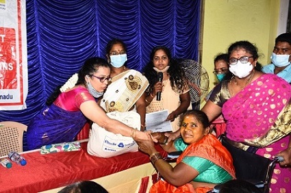 Groceries to specially-abled women, Chennai