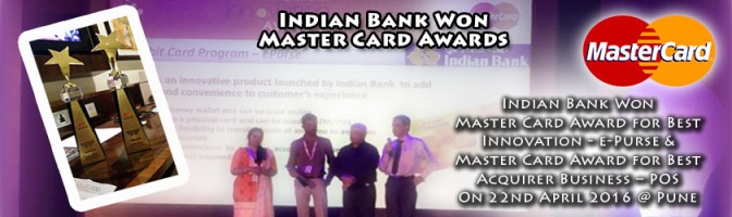 Indian Bank Won Master Card Awards