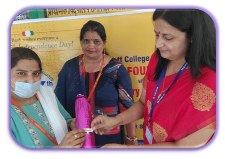 Flags, stationery & fans to Govt School, Sabhakheda