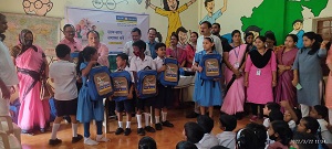 School bags & stationery to Govt School, Bhubaneswar